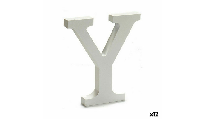 Letter Y Wood White (1,8 x 21 x 17 cm) (12 Units)