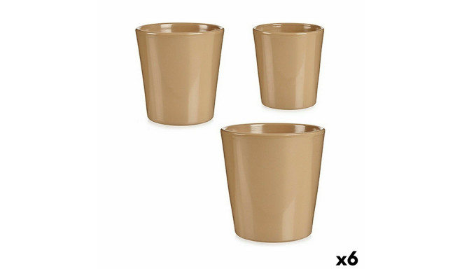Pottide komplekt Ibergarden LINCE PQ - TOPO LINCE PQ - TOPO Beež Savi 16,5 x 16 x 16,5 cm (6 Ühikut)