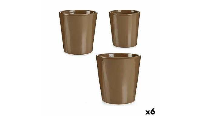 Pottide komplekt Ibergarden LINCE PQ - 7006 LINCE PQ - 7006 Pruunikashall Savi 16,5 x 16 x 16,5 cm (