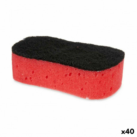 Scourer 11880004 11880004 Black Red Polyurethane Foam Abrasive fibre 7,3 x 4 x 12,3 cm (40 Units)