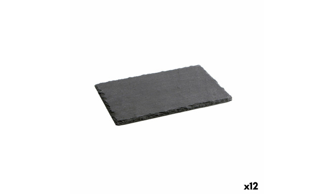 Slate Effect Ceramic Tray Quid Gastro Fresh Black (40 x 30 cm) (12 Units)