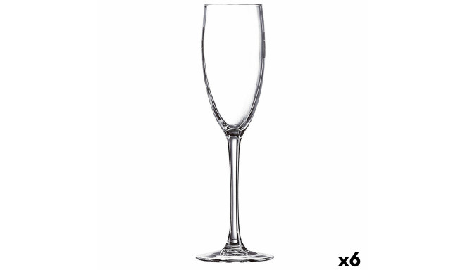 Champagne glass Ebro Transparent Glass (160 ml) (6 Units)