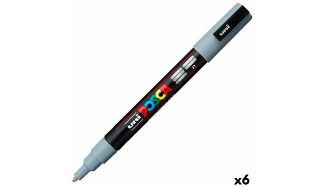 Marker pen/felt-tip pen POSCA PC-3M Grey (6 Units)