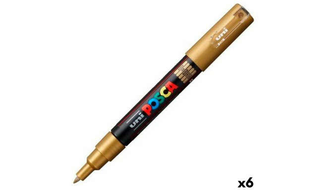 Felt-tip pens POSCA PC-1M Golden (6 Units)