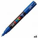 felt-tip pens POSCA PC-1M Blue (6 Units)