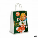 Paper Bag Christmas Stocking Paper Green (35 X 21 X 11 cm) (12 Units)