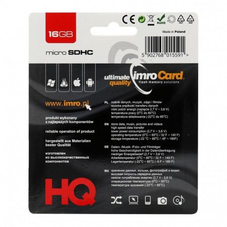IMRO memory card microSD 16GB