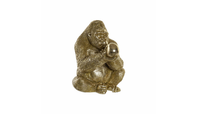 Dekoratiivkuju DKD Home Decor Kuldne Vaik Gorilla (33 x 33 x 43 cm)