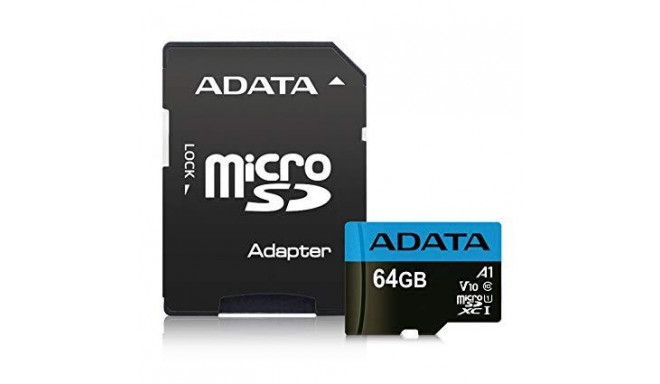 MEMORY MICRO SDXC 64GB CLASS10/W/A AUSDX64GUICL10A1-RA1 ADATA