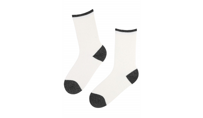 SOKISAHTEL ANGEL valged sädelusega puuvillased sokid 444