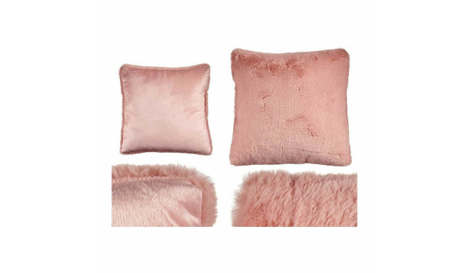 Cushion With hair Pink Synthetic Leather (40 x 2 x 40 cm)