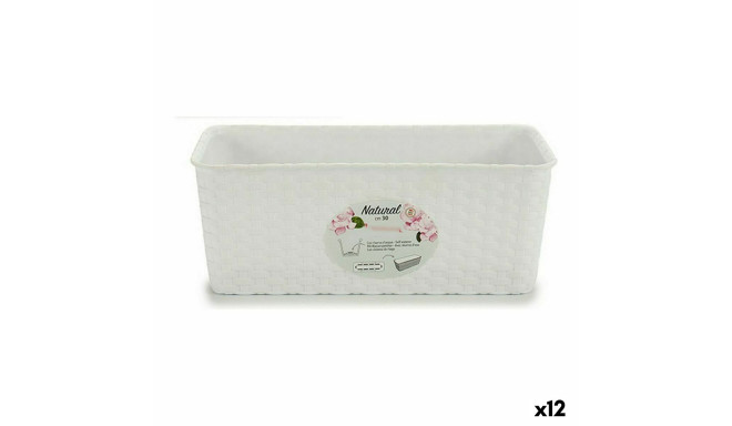 Istutuskast Stefanplast Valge Plastmass 13 x 11 x 28,5 cm (12 Ühikut)