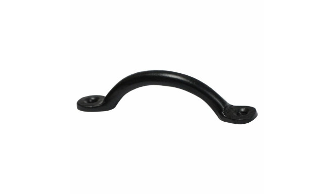 Door handle EDM 85608 Black Steel 125 mm