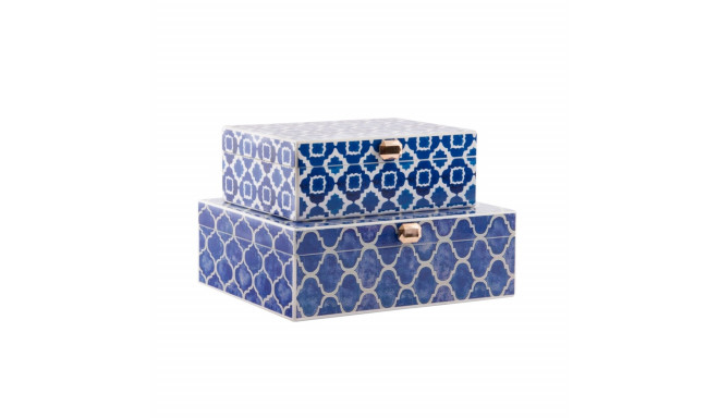 Ehteaegas DKD Home Decor Sinine Meresinine Puit 24 x 20 x 8 cm (2 Ühikut)
