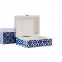Ehteaegas DKD Home Decor Sinine Puit Meresinine (24 x 20 x 8 cm) (2 Ühikut)