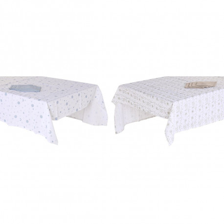 Laudlina ja salvrätikud DKD Home Decor 150 x 250 x 0,5 cm Sinine Pruun Valge (2 Ühikut)