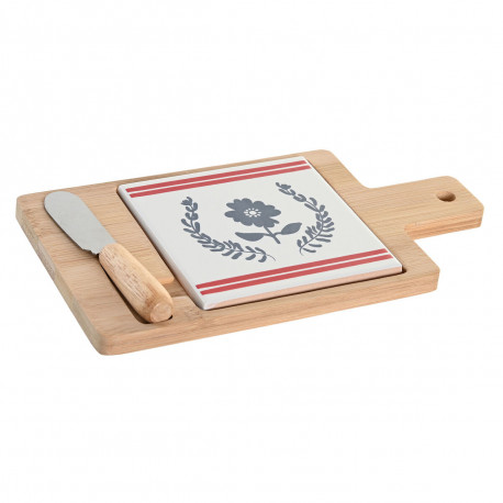 Set za Predjelo DKD Home Decor 21,5 x 11,8 x 1,5 cm Naturaalne Punane Sinine Valge Keraamika Vahemer