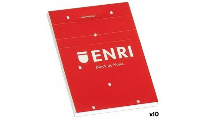 Notepad ENRI Red A6 80 Sheets 4 mm (10 Units)