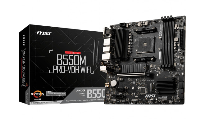 MSI | B550M PRO-VDH WIFI | Processor family AMD | Processor socket AM4 | DDR4 | Memory slots 4 | Chi