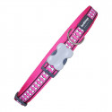 Dog collar Red Dingo Reflective Bones Fuchsia (1,5 x 24-36 cm)