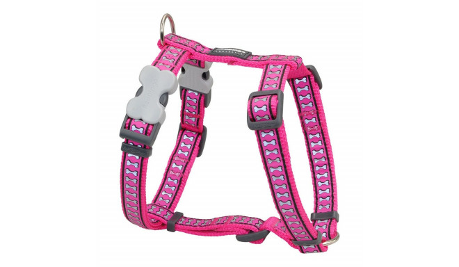 Dog Harness Red Dingo Bone Reflective 46-76 cm Fuchsia