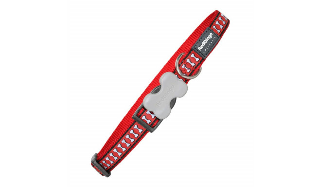 Dog collar Red Dingo Reflective Bones Red (1,5 x 24-36 cm)