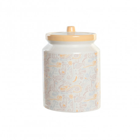 Purk DKD Home Decor 15 x 15 x 21 cm Valge Kollane Dolomite Shabby Chic