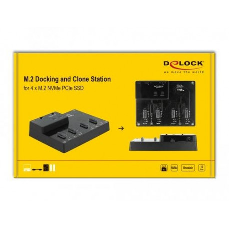 DeLOCK 64124 storage drive docking station USB 3.2 Gen 2 (3.1 Gen 2) Type-C Black