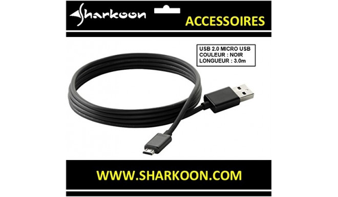 Sharkoon USB 2.0 A-B Micro black 3,0m