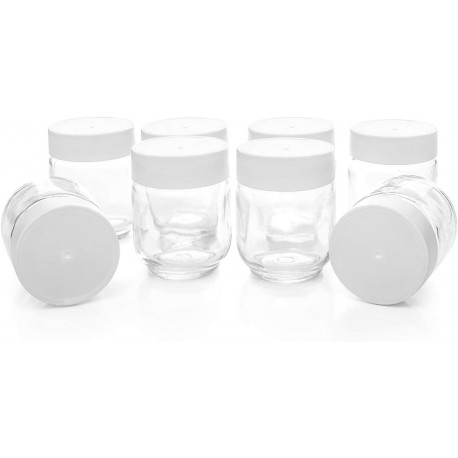 Rommelsbacher yoghurt maker replacement glass set JG 8, glass (transparent / white, 8 pieces)