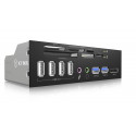 ICY Box USB hub-memory card reader IB-863a-B