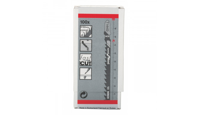 Bosch HCS jigsaw blade Speed for Wood T144D - 100-pack - 2608637880