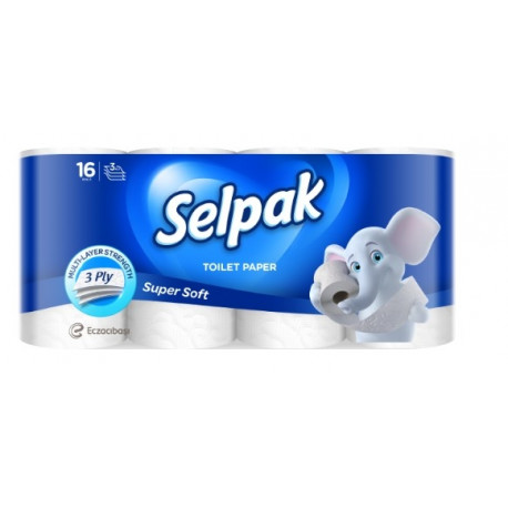 Tualettpaber SELPAK, 3 kihiline, 16.8m, 140 lehte, 16tükki