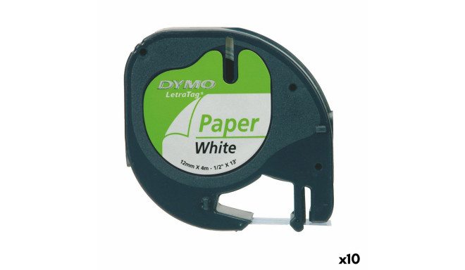 Laminated Tape for Labelling Machines Dymo 91200 12 mm LetraTag® White Black (10 Units)