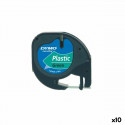 Laminated Tape for Labelling Machines Dymo 91204 LetraTag® Black Green 12 mm (10Units)