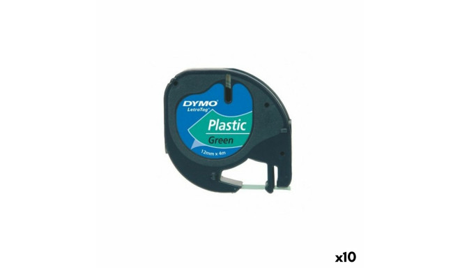 Laminated Tape for Labelling Machines Dymo 91204 12 mm LetraTag® Black Green (10 Units)