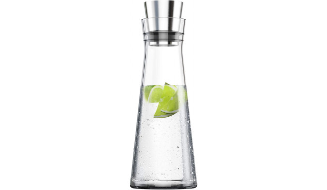 Emsa FLOW Slim glass carafe, jug (transparent/stainless steel)