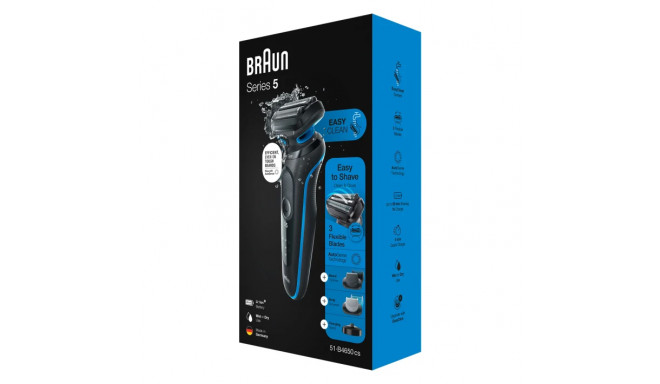 Braun pardel 51-B4650cs tööaeg (max) 50 min märg ja kuiv must/sinine