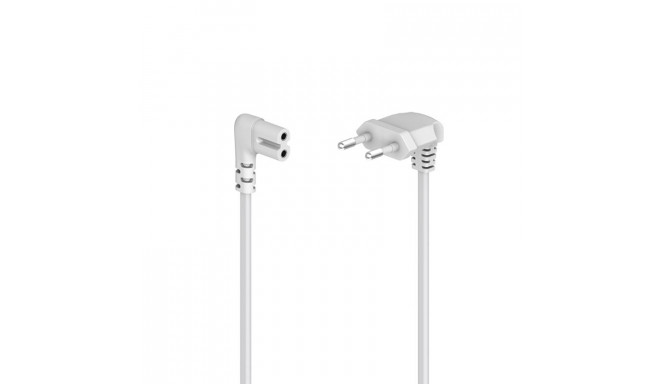 Voolukaabel Hama 2-pin 90° 3m valge