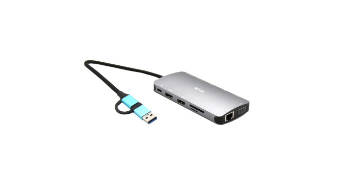 i-tec USB 3.0 / USB-C / Thunderbolt 3x Display Metal Nano Docking Station 2xHDMI 1x VGA LAN Czytnik 