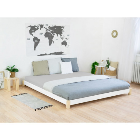 Voodi Tatami 200x200cm, valge/naturaalne