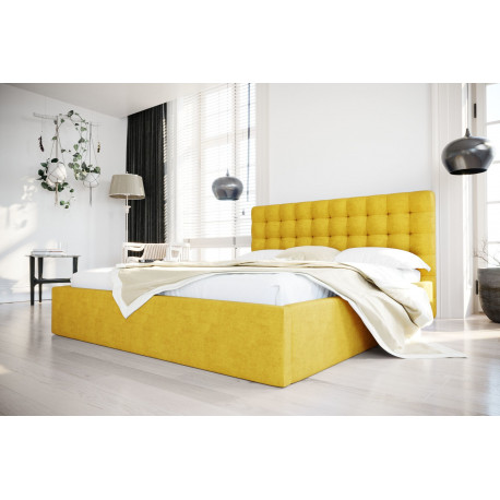 Pesukastiga voodi LOFT 200x200, kollane