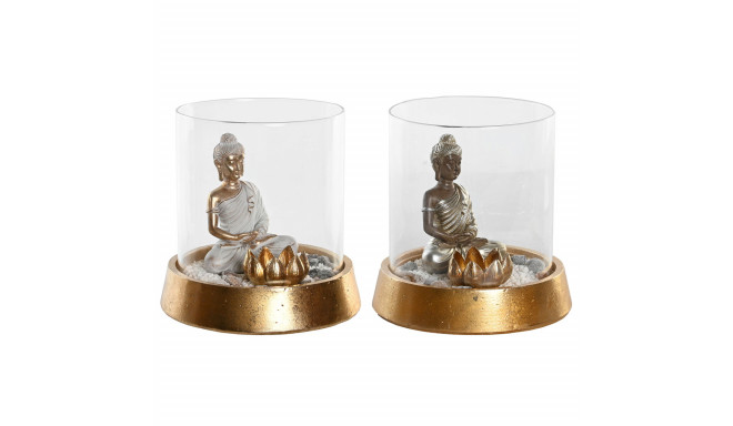 Decorative Figure DKD Home Decor Silver Golden Oriental 16 x 16 x 18 cm (2 Units)