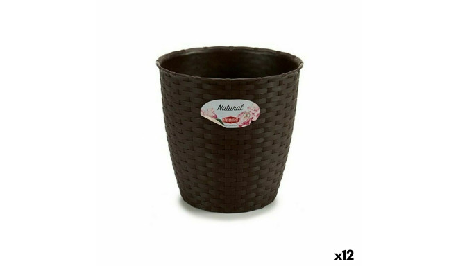 Plant pot Stefanplast Plastic Chocolate 19 x 17,5 x 19 cm (12 Units)