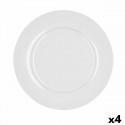 Flat plate Bidasoa Glacial Ceramic White (27 cm) (Pack 4x)