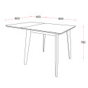 Dining table ROXBY, 80/120x80xH76cm, oak/black