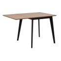 Dining table ROXBY, 80/120x80xH76cm, oak/black