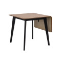 Dining table ROXBY, 80/120x80xH76cm, oak/black