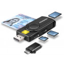 Axagon ID-kaardi lugeja + USB-C adapter CRE-SMP2A