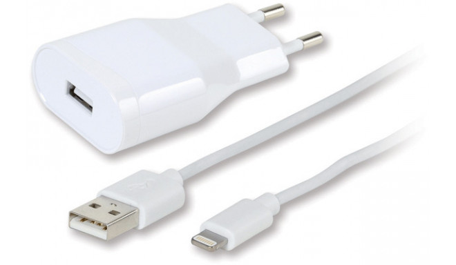 Vivanco зарядное устройство Lightning 2.4A 1.2 м, белый (60018) (поврежденная упаковка)